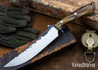 Lon Humphrey Knives: Viper - Forged 52100 - Storm Sassafras - Blue Liners - LH24HI060