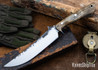 Lon Humphrey Knives: Viper - Forged 52100 - Storm Sassafras - Blue Liners - LH24HI061
