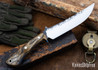 Lon Humphrey Knives: Viper - Forged 52100 - Storm Sassafras - Blue Liners - LH24HI061