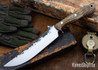 Lon Humphrey Knives: Viper - Forged 52100 - Storm Sassafras - Orange Liners - LH24HI067