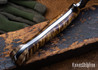 Lon Humphrey Knives: Viper - Forged 52100 - Dark Curly Maple - Black Liners - LH24HI069
