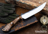 Lon Humphrey Knives: Viper - Forged 52100 - Dark Curly Maple - Black Liners - LH24HI070