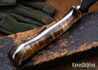 Lon Humphrey Knives: Viper - Forged 52100 - Dark Curly Maple - Black Liners - LH24HI070