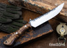Lon Humphrey Knives: Viper - Forged 52100 - Dark Curly Maple - Black Liners - LH24HI071