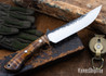 Lon Humphrey Knives: Viper - Forged 52100 - Dark Curly Maple - Black Liners - LH24HI075