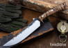 Lon Humphrey Knives: Viper - Forged 52100 - Dark Curly Maple - Black Liners - LH24HI077