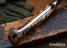 Lon Humphrey Knives: Viper - Forged 52100 - Dark Curly Maple - Black Liners - LH24HI077