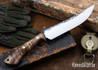 Lon Humphrey Knives: Viper - Forged 52100 - Dark Curly Maple - Black Liners - LH24HI079