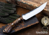 Lon Humphrey Knives: Viper - Forged 52100 - Dark Curly Maple - Black Liners - LH24HI080