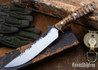 Lon Humphrey Knives: Viper - Forged 52100 - Dark Curly Maple - Black Liners - LH24HI088
