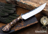 Lon Humphrey Knives: Viper - Forged 52100 - Dark Curly Maple - Black Liners - LH24HI088