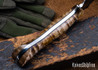 Lon Humphrey Knives: Viper - Forged 52100 - Dark Curly Maple - Black Liners - LH24HI089