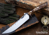 Lon Humphrey Knives: Viper - Forged 52100 - Dark Curly Maple - Black Liners - LH24HI092