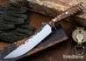 Lon Humphrey Knives: Viper - Forged 52100 - Dark Curly Maple - Black Liners - LH24HI094