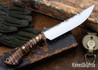 Lon Humphrey Knives: Viper - Forged 52100 - Dark Curly Maple - Black Liners - LH24HI094