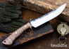 Lon Humphrey Knives: Viper - Forged 52100 - Dark Curly Maple - Black Liners - LH24HI098
