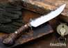 Lon Humphrey Knives: Viper - Forged 52100 - Dark Curly Maple - Black Liners - LH24HI099