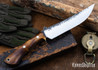 Lon Humphrey Knives: Viper - Forged 52100 - Backwoods Box Elder - Blue Liners - LH24HI107