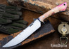 Lon Humphrey Knives: Viper - Forged 52100 - Backwoods Box Elder - Blue Liners - LH24HI111