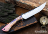 Lon Humphrey Knives: Viper - Forged 52100 - Backwoods Box Elder - Blue Liners - LH24HI111