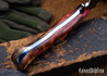 Lon Humphrey Knives: Viper - Forged 52100 - Backwoods Box Elder - Blue Liners - LH24HI113