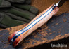 Lon Humphrey Knives: Viper - Forged 52100 - Backwoods Box Elder - Blue Liners - LH24HI114