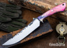 Lon Humphrey Knives: Viper - Forged 52100 - Backwoods Box Elder - Blue Liners - LH24HI115