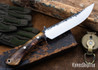 Lon Humphrey Knives: Viper - Forged 52100 - Backwoods Box Elder - Orange Liners - LH24HI129