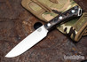 Bark River Knives: Fox River II LT - CPM 3V - Snakeskin Burgundy Canvas Micarta - Black Liners