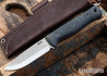 Reiff Knives: F4 Scandi Bushcraft Knife - Black Canvas Micarta - Acid Stonewashed CPM-3V