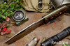 Bark River Knives: Bravo Strike Force II - CPM 3V - Snakeskin Burgundy Canvas Micarta - Toxic Green Liners - Brass Pins