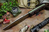 Bark River Knives: Bravo Strike Force II - CPM 3V - Snakeskin Burgundy Canvas Micarta - Toxic Green Liners - Natural Pins