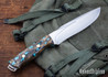 Bark River Knives: Bravo Strike Force II - CPM 3V - Gunmetal Cholla Cactus with Turquoise - Brass Pins