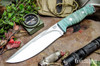 Bark River Knives: Bravo Strike Force II - CPM 3V - Teal Tigertail Maple Burl