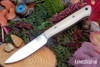 Bark River Knives: Little Creek II - CPM MagnaCut - Antique Bone Linen Micarta - Forest Green Liners - Mosaic Pins