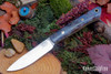 Bark River Knives: Little Creek II - CPM MagnaCut - Blue & Gold Maple Burl - Yellow Liners - Brass Pins