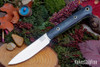 Bark River Knives: Little Creek II - CPM MagnaCut - Blue Denim Micarta - Toxic Green Liners - Hollow Brass Pins