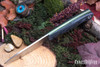 Bark River Knives: Little Creek II - CPM MagnaCut - Blue Denim Micarta - Toxic Green Liners - Mosaic Pins
