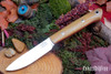 Bark River Knives: Little Creek II - CPM MagnaCut - Natural Canvas Micarta - Red Liners - Mosaic Pins