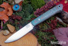 Bark River Knives: Little Creek II - CPM MagnaCut - Teal & Red Tigertail Maple Burl #1