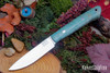 Bark River Knives: Little Creek II - CPM MagnaCut - Teal Tigertail Maple Burl #2