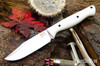 Bark River Knives: Gunny Sidekick - CPM MagnaCut - White Linen Micarta - Red Liners - Hollow Pins