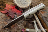 Bark River Knives: Gunny Sidekick - CPM MagnaCut - White Linen Micarta - Red Liners - Hollow Pins