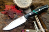 Bark River Knives: Gunny Sidekick - CPM MagnaCut - Black Canvas Micarta - Malachite Spacer