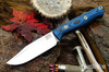 Bark River Knives: Gunny Sidekick - CPM MagnaCut - Blue & Black Suretouch - Matte - Mosaic Pins