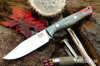 Bark River Knives: Gunny Sidekick - CPM MagnaCut - Green & Red Tigertail Maple Burl