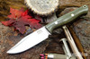 Bark River Knives: Gunny Sidekick - CPM MagnaCut - Green Canvas Micarta - Brass Pins