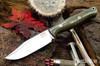 Bark River Knives: Gunny Sidekick - CPM MagnaCut - Green Canvas Micarta - White Liners - Mosaic Pins