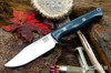 Bark River Knives: Gunny Sidekick - CPM MagnaCut - Navy Burlap - Toxic Liner - Mosaic Pins