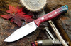 Bark River Knives: Gunny Sidekick - CPM MagnaCut - Red & Teal Tigertail Maple Burl #1